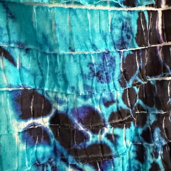 JOSEPH RIBKOFF | Ruffled Tie Dye Halter Neck Cocktail Dress Party Dress | Size 2 - Picture 3 of 6